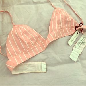 LOVERS + FRIENDS | pink and white striped bralette